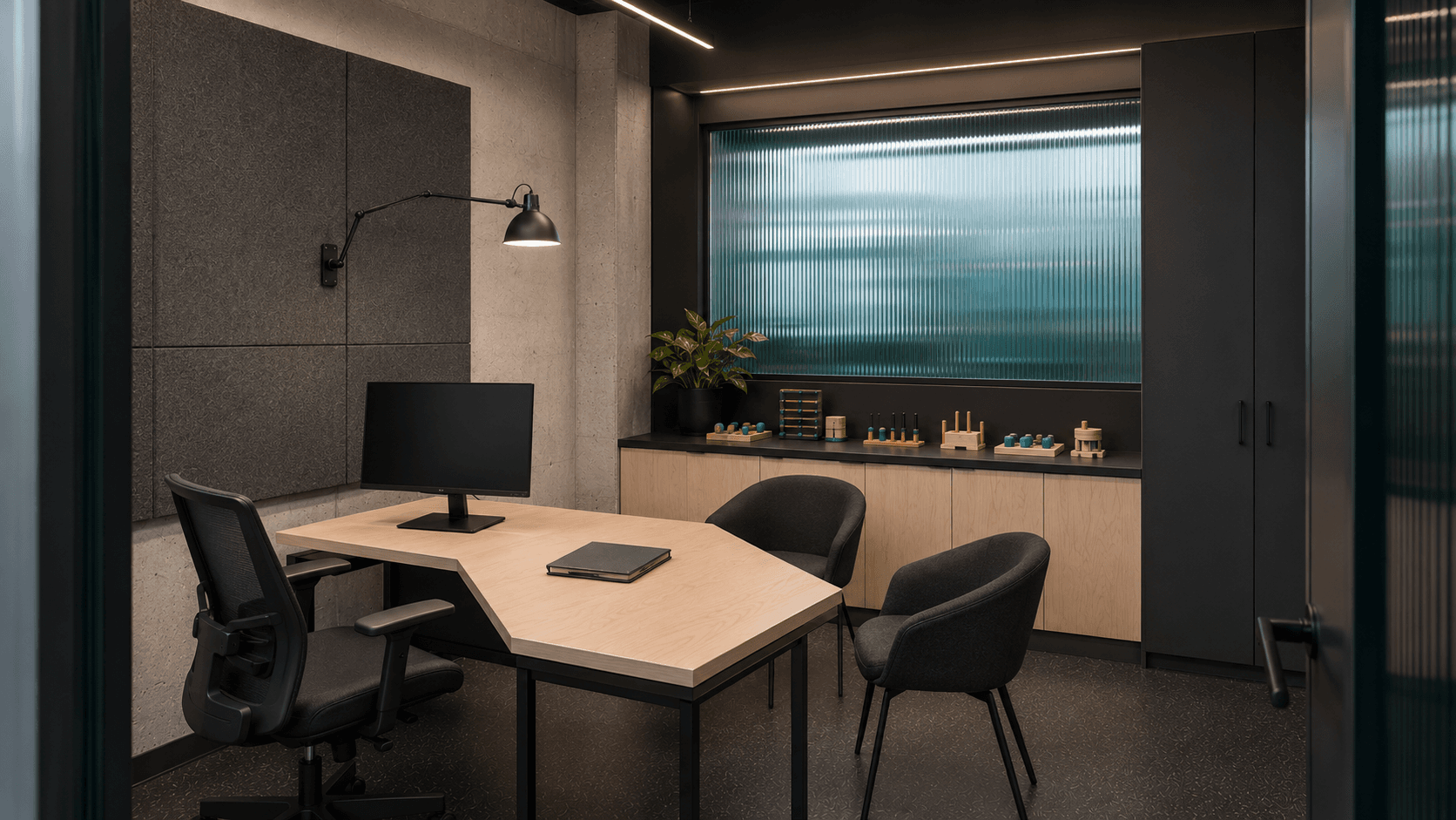 A meeting room inside an occupational therapy clinic